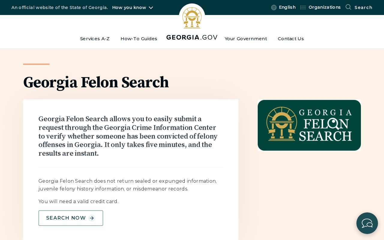 Ware County criminal history Georgia Felon Search fields